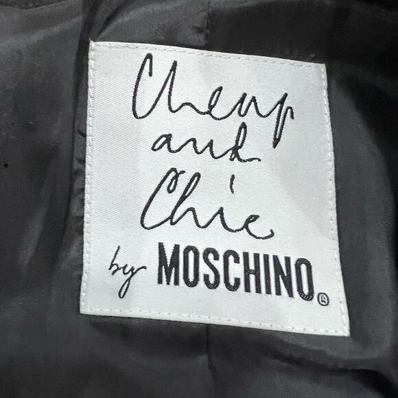 Cheap and Chic by Moschino Double Breasted Tuxedo Jacket in dark gray Size 8 - Picture 10 of 15